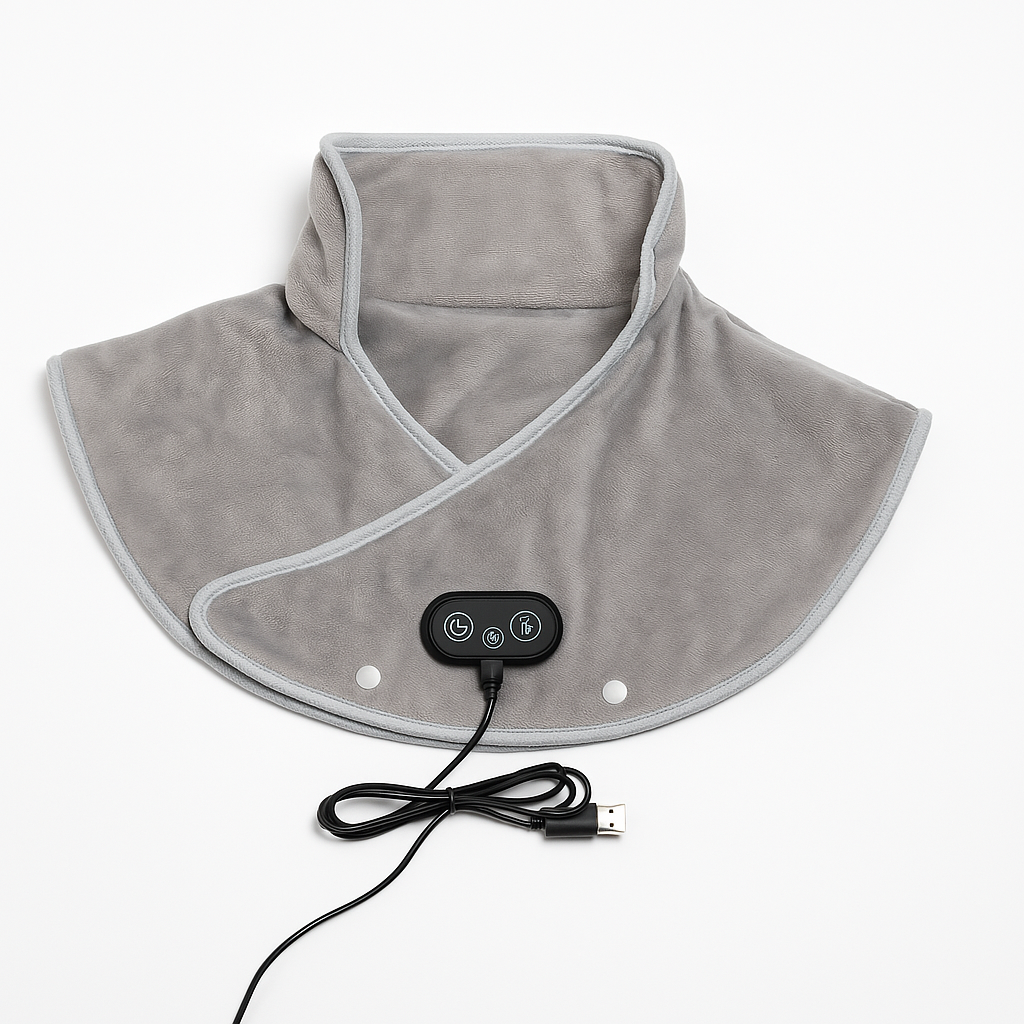 Coussin massant et chauffant cervicales & épaules Calmae – Soulage les douleurs musculaires - torticolis - hernie-arthrose